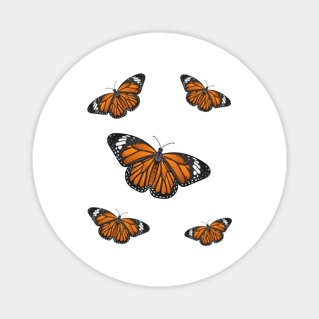 Monarch butterfly cartoon illustration Magnet by Cartoons of fun